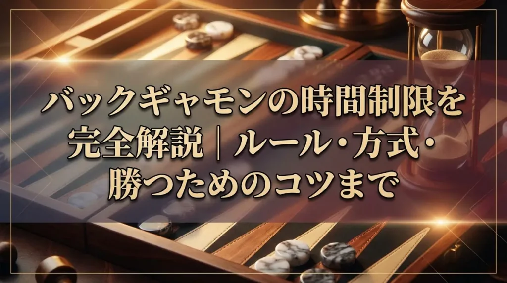 バックギャモンの時間制限を完全解説｜ルール・方式・勝つためのコツまで