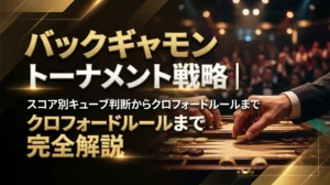 バックギャモン トーナメント戦略｜スコア別キューブ判断からクロフォードルールまで完全解説