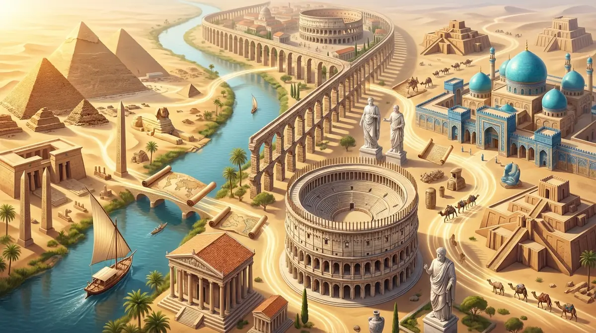 古代文明への伝播｜エジプト・ローマ・ペルシャでの発展