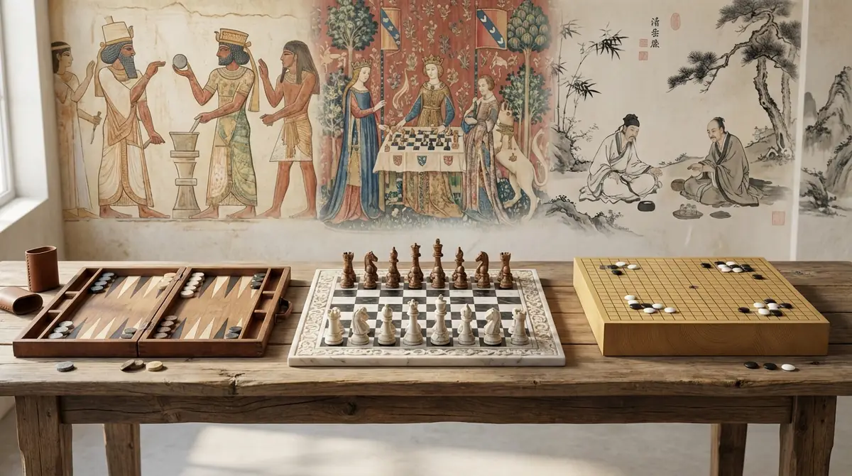 バックギャモン・チェス・囲碁の歴史を比較
