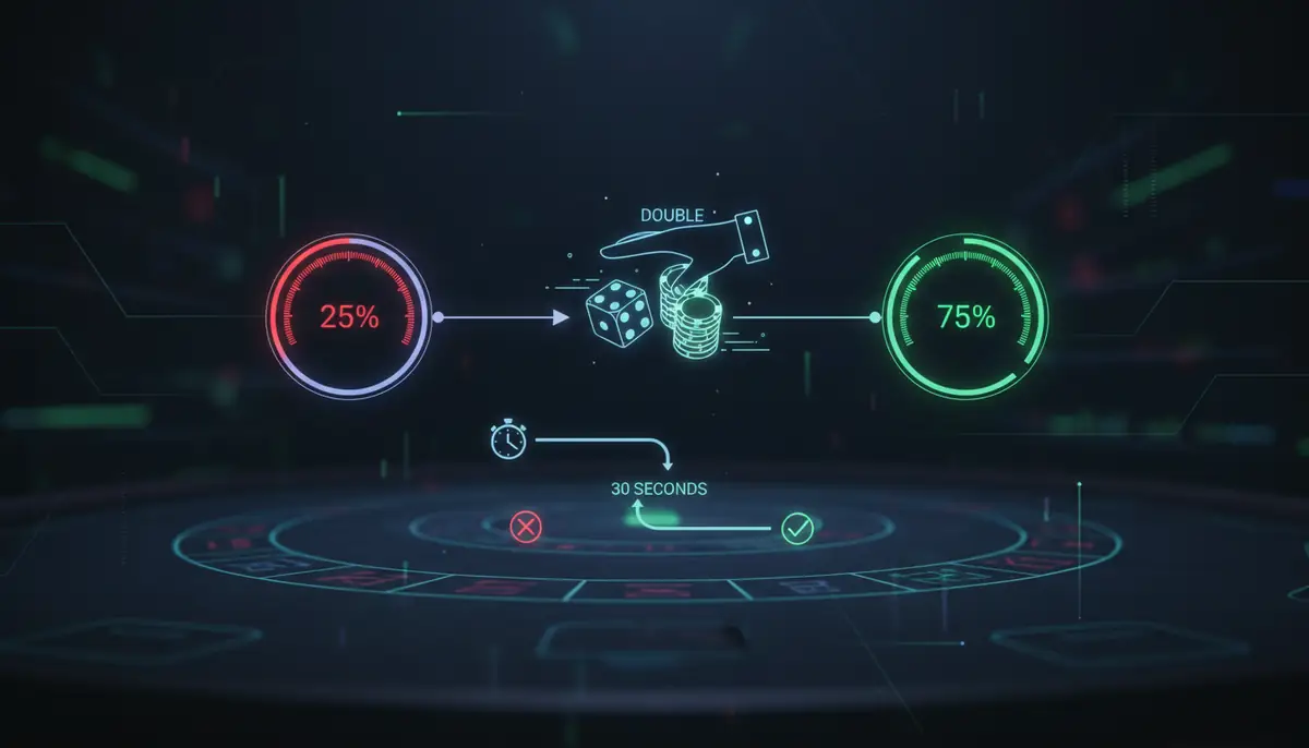 【結論】ダブリング判断は勝率25%と75%が基準｜30秒判断フローチャート付き